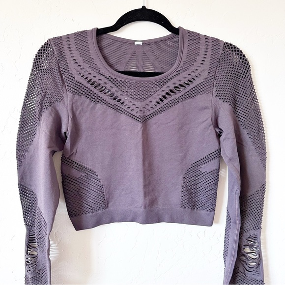 Alo Yoga Siren Long Sleeve Raisin Top M - Picture 3 of 8